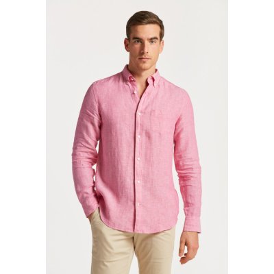 Gant reg linen shirt růžová – Zboží Mobilmania