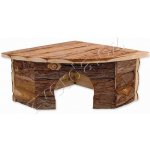 Small Animal Domek rohový dřevěný s kůrou 30 x 30 x 16 cm – Sleviste.cz