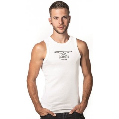 Mister B Tank Top White - pánské tílko bílé s potiskem - MEDIUM – Zboží Mobilmania