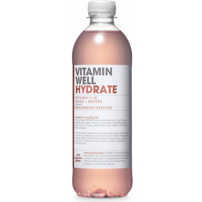 Vitamin Well Hydratate rebarbora - jahoda 0,5 l – Zbozi.Blesk.cz