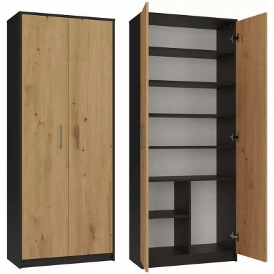Falco Skříň Olina 2D Antracit/dub artisan – Sleviste.cz