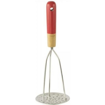 Mačkadlo na brambory NBA087 30 cm, nerezová ocel / bambus, červená, Pebbly – Hledejceny.cz