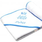 Baby Nellys termoosuška Little prince s kapucí 100 x 100 cm bílá modrá výšivka – Zboží Mobilmania