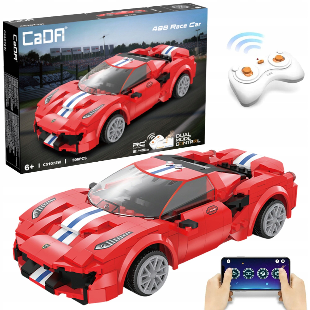 IQ models Programovatelná RC stavebnice sporťáku RED RACE CAR - 306 dílků- RC_309746 RTR 1:10