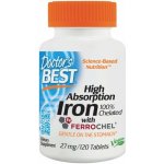Doctor’s Best High Absorption Iron Ferrochel bisglycinát zinečnatý 27 mg 120 tablet – Hledejceny.cz