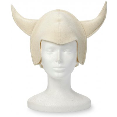 Wooline Čepice Viking s rohy světlá – Zboží Dáma