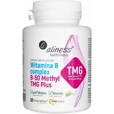 Aliness Vitamin B Complex B-50 Methyl plus TMG 100 veg. kapslí – Hledejceny.cz