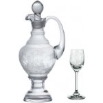 Broušené sklo 09. sada karafa 6x sklenička štamprle 50 ml 750 ml – Hledejceny.cz
