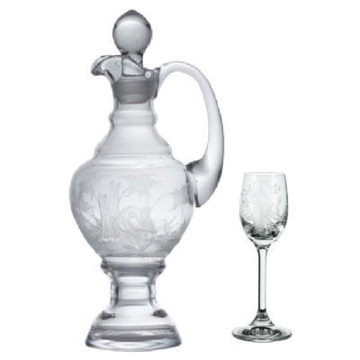 Broušené sklo 09. sada karafa 6x sklenička štamprle 50 ml 750 ml – Hledejceny.cz