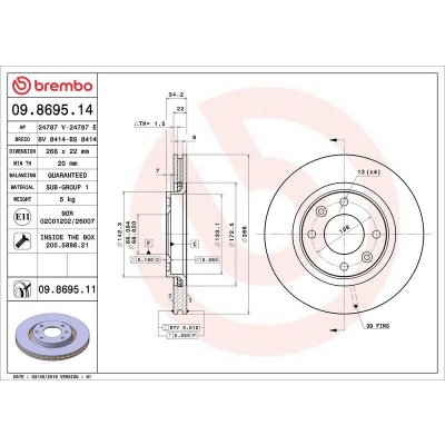 Brzdový kotouč BREMBO 09.8695.11 | Zboží Auto