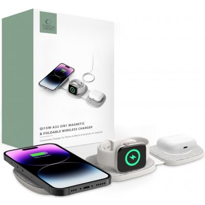 Tech-Protect Nabíječka pro iPhone, Apple Watch a AirPods - Tech-Protect, A32 MagSafe Wireless Charger White – Zbozi.Blesk.cz