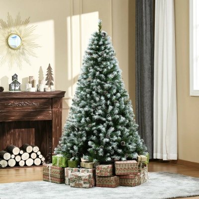 Goleto Umělý vánoční zasněžený stromek se šiškami | Ø103x180 cm – Zboží Dáma