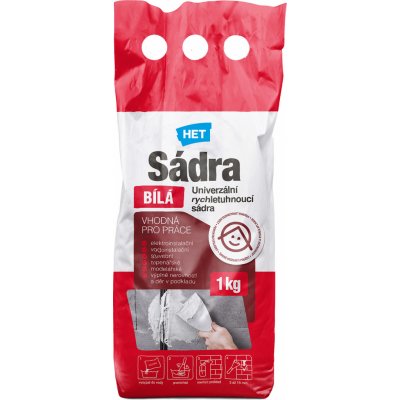 Sádra bílá HET 1kg Velikost: Sádra bílá HET 1kg – HobbyKompas.cz