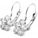 Steel Jewelry Náušnice bílá kytička Chirurgická ocel Dámské NS240285 – Zboží Dáma