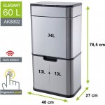 Helpmation ELEGANT 60 l AK8892 tříděný bezdotykový koš – Zboží Dáma