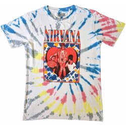 Nirvana tričko Heart Dip Dye Wash White