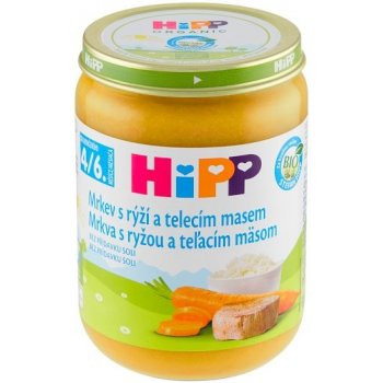 HiPP Bio Mrkev s rýží a telecím masem 190 g