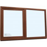 KNIPPING Plastové okno - 70 AD, 2100x1200 mm, FIX/OS, ořech Barva, imitace: ořech/bílá (jednostranně) – Sleviste.cz