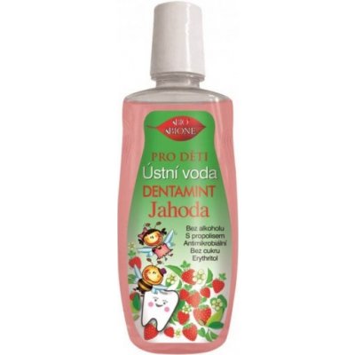 Bione Cosmetics Ústní voda pro děti jahoda + propolis 500 ml