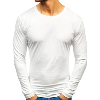 Bolf 1209 pánské tričko s dlouhým rukávem bez potisku Bílé – Zboží Mobilmania