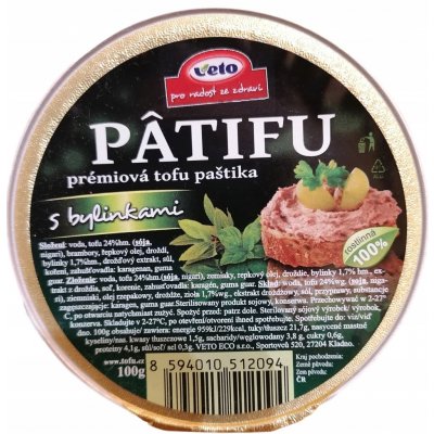 Veto Patifu Paštika tofu s bylinkami 100 g – Zboží Dáma