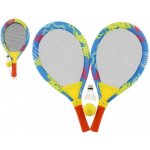 Teddies Plážová sada pálky 2ks kov/plast 28x55cm s míčkem s košíčkem barevné v síťce – Zboží Živě