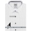 Pánská Košile AMJ pánská bavlněná košile dlouhý rukáv prodloužená délka slim fit vzorovaná bílá VDBPSR1317