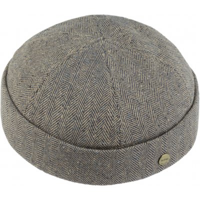 Fiebig Headwear since 1903 Hedvábná čepice Docker modrý herringbone UV-protection – Hledejceny.cz