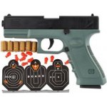 Pistole Glock na pěnové náboje plast 19cm terče 3ks náboje 6ks 34x18x4 5cm – Sleviste.cz