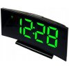 Kuchyňský teploměr Stolní hodiny DS 3621X - budík moderního vzhledu, nap. z USB, černé hodiny s bílým, červeným a zeleným displejem Barva: Zelená