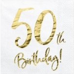 PartyDeco Papírové ubrousky 50th Birthday 33x33cm 20ks – Zboží Dáma