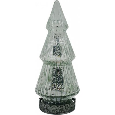 Stříbrný skleněný dekorační svítící stromek LED Tree Ø 7*16 cm Clayre & Eef – Hledejceny.cz