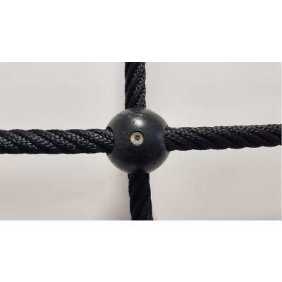 Šplhací síť Herkules PES 16 mm oko 25 cm plastové koule černá – Zboží Dáma