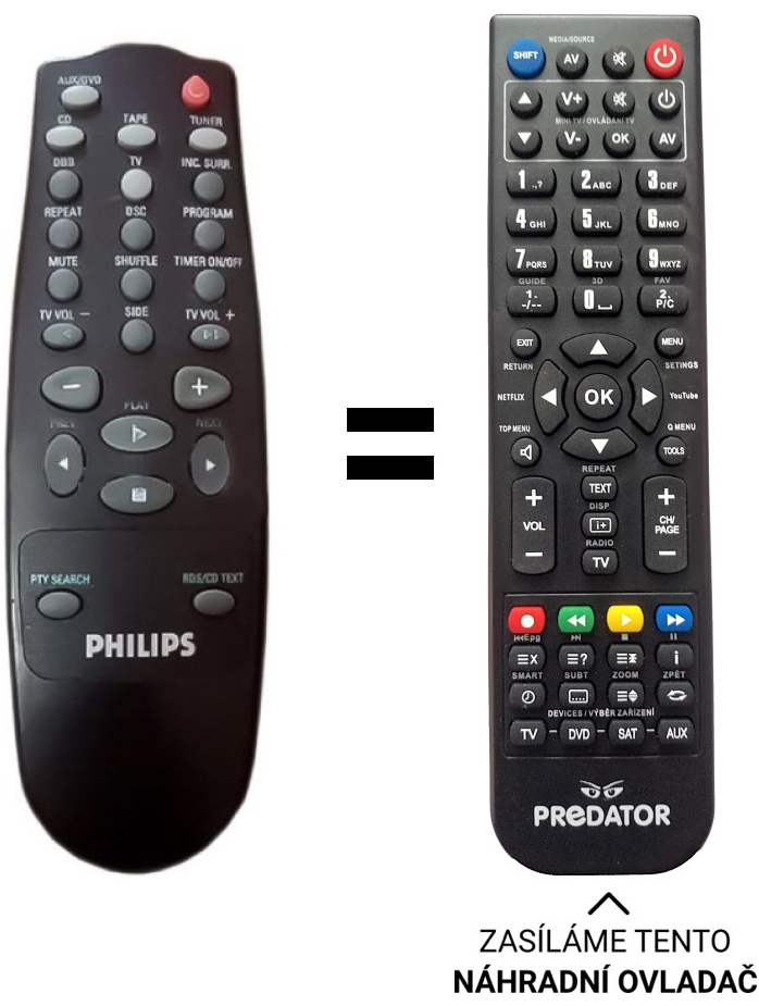 Dálkový ovladač Predátor Philips FW 630, FW630