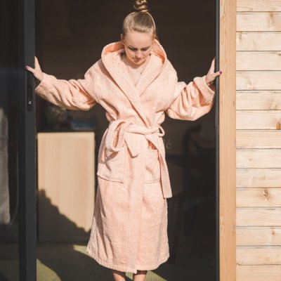 Wooline Froté župan do sauny broskvová – Zboží Dáma