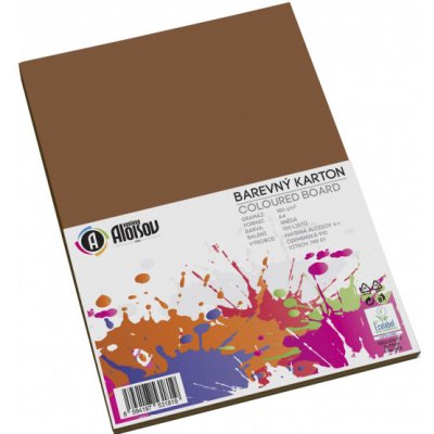 Barevný papír A4/180g/100 listů hnědý – Zboží Dáma