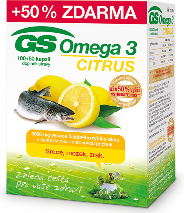 GS Omega 3 Citrus 150 kapslí od 229 Kč - Heureka.cz