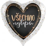 Foliový balonek Všechno nejlepší CZ Srdce Rosegold 43 cm – Zboží Dáma