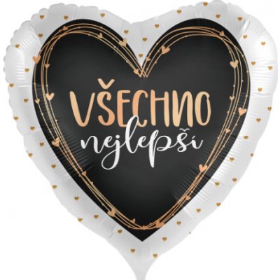 Foliový balonek Všechno nejlepší CZ Srdce Rosegold 43 cm – Zboží Dáma