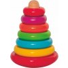 Dřevěná hračka Woody Baby pyramida skládací barevná káča