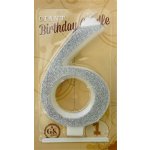 Dortisimo Svíčka velká stříbrná číslo 6 – Zboží Dáma