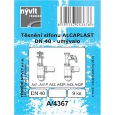 TĚSNĚNÍ NÝVLT s.r.o. SADA těsnění umyvadlového sifonu Alcaplast (i s odbočkou) DN40 - A/4367 – Zbozi.Blesk.cz