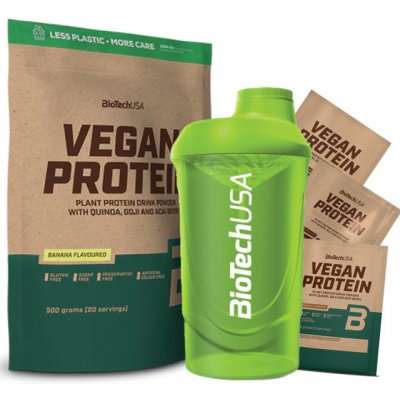 AKCE BioTech Vegan Protein 500 g + ZDARMA Šejkr 600 ml + 3x vzorek Vegan protein 25 g – Sleviste.cz