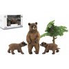 Figurka Teddies Zvířátka safari ZOO sada 4 ks medvěd
