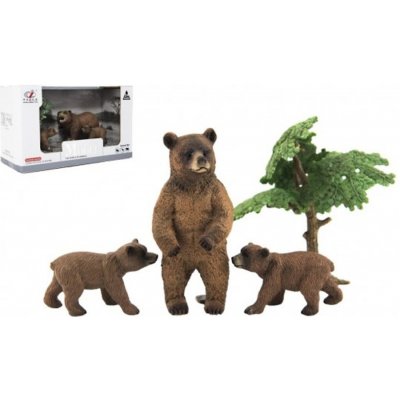 Teddies Zvířátka safari ZOO sada 4 ks medvěd – Zboží Mobilmania