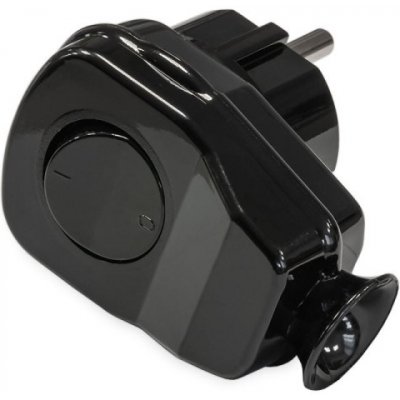 TIMEX vidlice plastová úhlová WT-L černá s vypínačem, 250V, 16A – Sleviste.cz