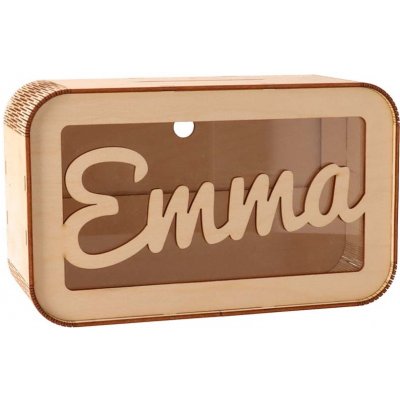 ČistéDřevo Dřevěná pokladnička se jménem - velká – Zbozi.Blesk.cz