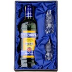 Becherovka 38% 0,35 l (dárkové balení mašle + 2 sklenice) – Hledejceny.cz