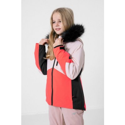 4F girls ski jacket JKUDN003 56S light pink – Zboží Mobilmania