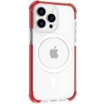 Pouzdro AppleKing transparentní s barevném rámečkem a MagSafe iPhone 15 Pro - červené – Sleviste.cz